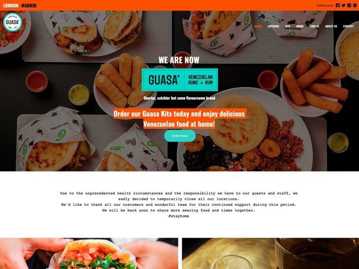 A food company website design