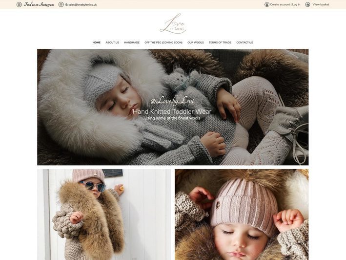 A toddler's knitwear website design