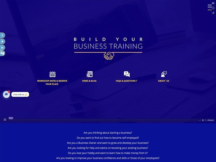 A website design to show business training