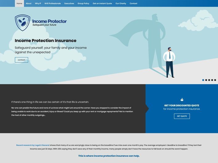 An income protection insurance companies website design